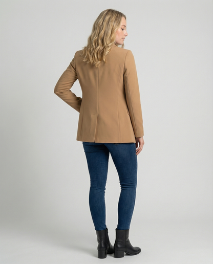 Blazer Mujer Un Botón Solapa Clásica Ajuste Refinado