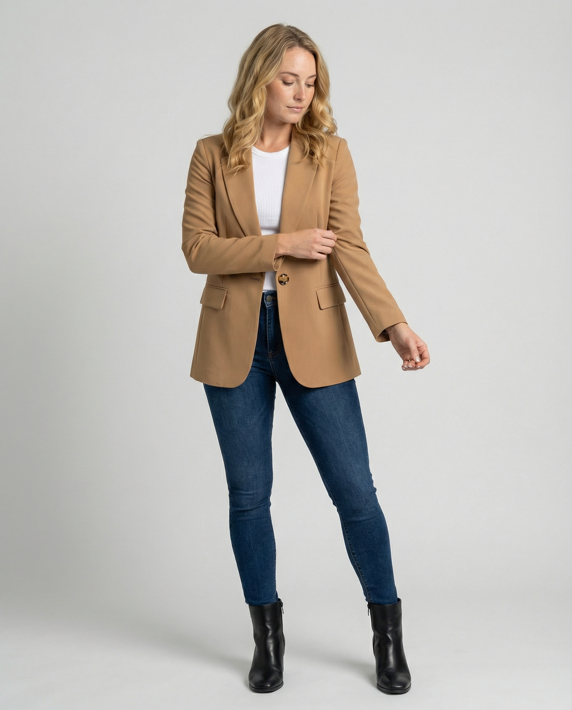 Blazer Mujer Un Botón Solapa Clásica Ajuste Refinado - Mavetta