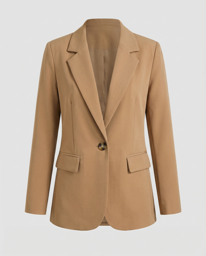 Blazer Mujer Un Botón Solapa Clásica Ajuste Refinado