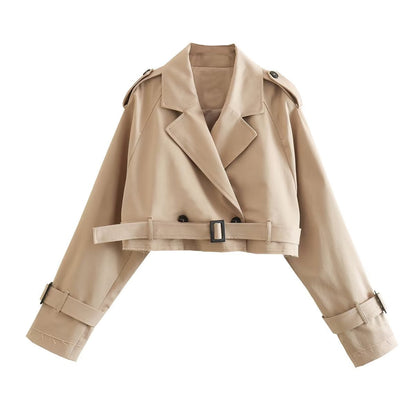 Trench Corto Mujer con Corte Entallado