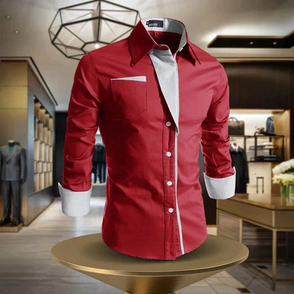 Camisa Hombre Manga Larga Cuello Clásico Cierre de Botones