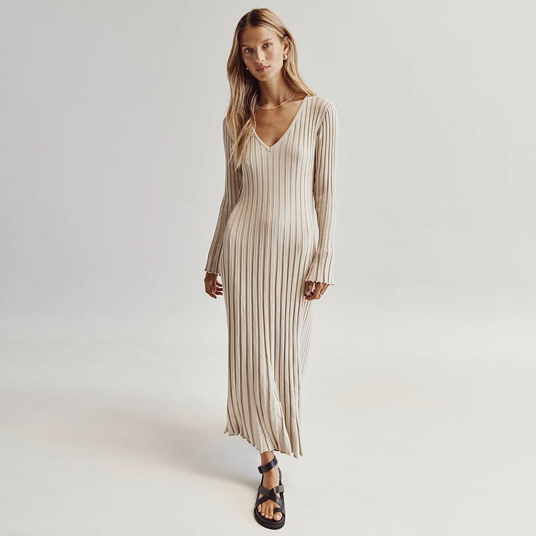 Vestido maxi mujer de plumeti ligero y fluido - Mavetta