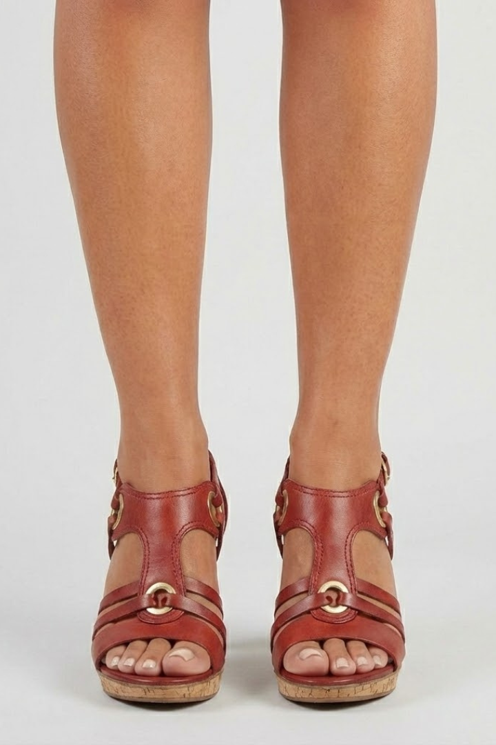 Sandalias Mujer de Tacón con Hebilla y Tiras Ajustables