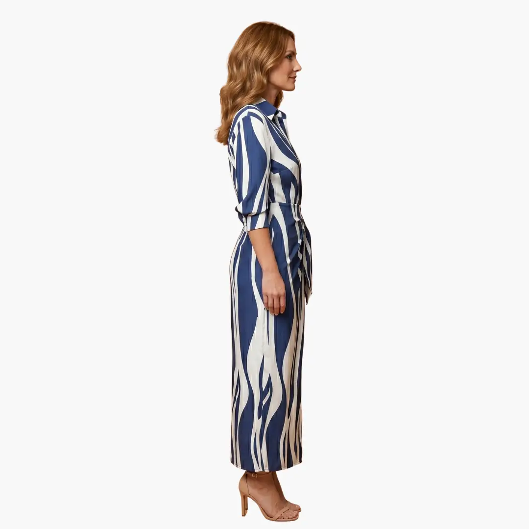 Vestido camisero mujer de algodón ajuste recto
