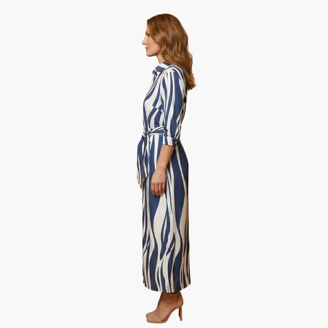 Vestido camisero mujer de algodón ajuste recto
