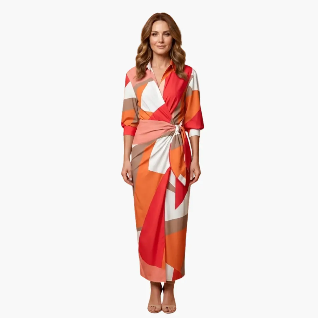 Vestido camisero mujer de algodón ajuste recto