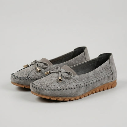 Mocasines Mujer Ortopédicos con Lazo y Perforaciones