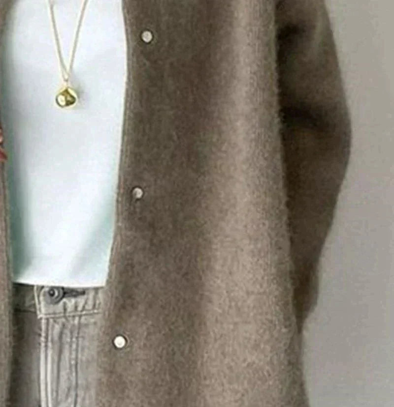 Abrigo Cárdigan Mujer Estilo Chic Tejido Acogedor