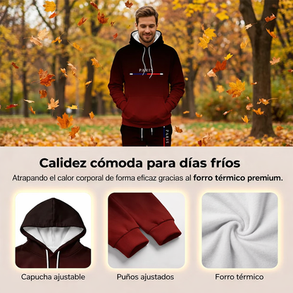 Conjunto deportivo hombre sudadera con capucha y pantalón jogger
