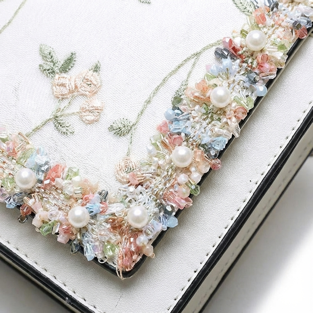 Bolso de mano mujer con asa superior decorativa elegante
