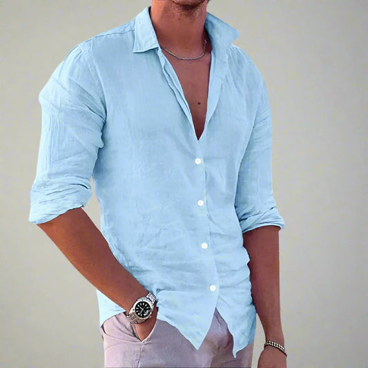 Camisa Hombre Casual Algodón Manga Larga - Mavetta
