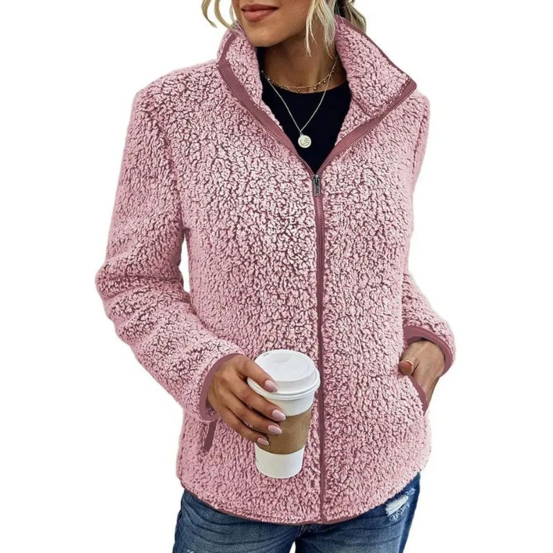 Chaqueta Mujer Forro Polar Invierno Ajuste Confortable