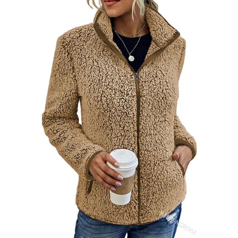 Chaqueta Mujer Forro Polar Invierno Ajuste Confortable