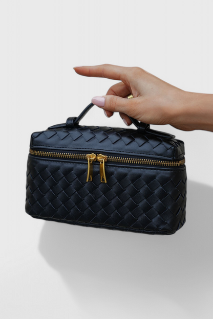 Bolso mini mujer cuero vegano tejido compacto con detalles