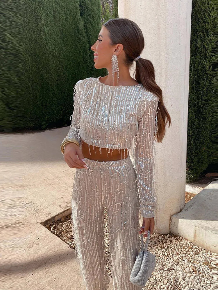 Conjunto Mujer de Lentejuelas Estilo Glamuroso - Mavetta
