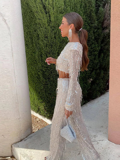 Conjunto Mujer de Lentejuelas Estilo Glamuroso