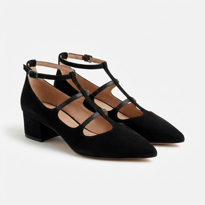 Zapatos Mujer Tiras Punta Afilada Tacón Bloque - Mavetta