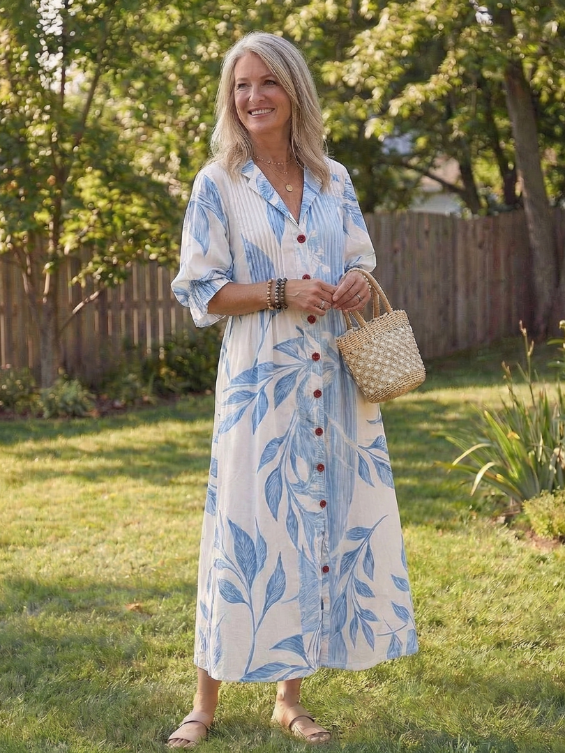 Vestido maxi mujer de tela ligera y corte fluido