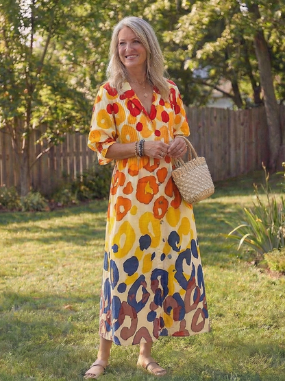 Vestido maxi mujer de tela ligera y corte fluido