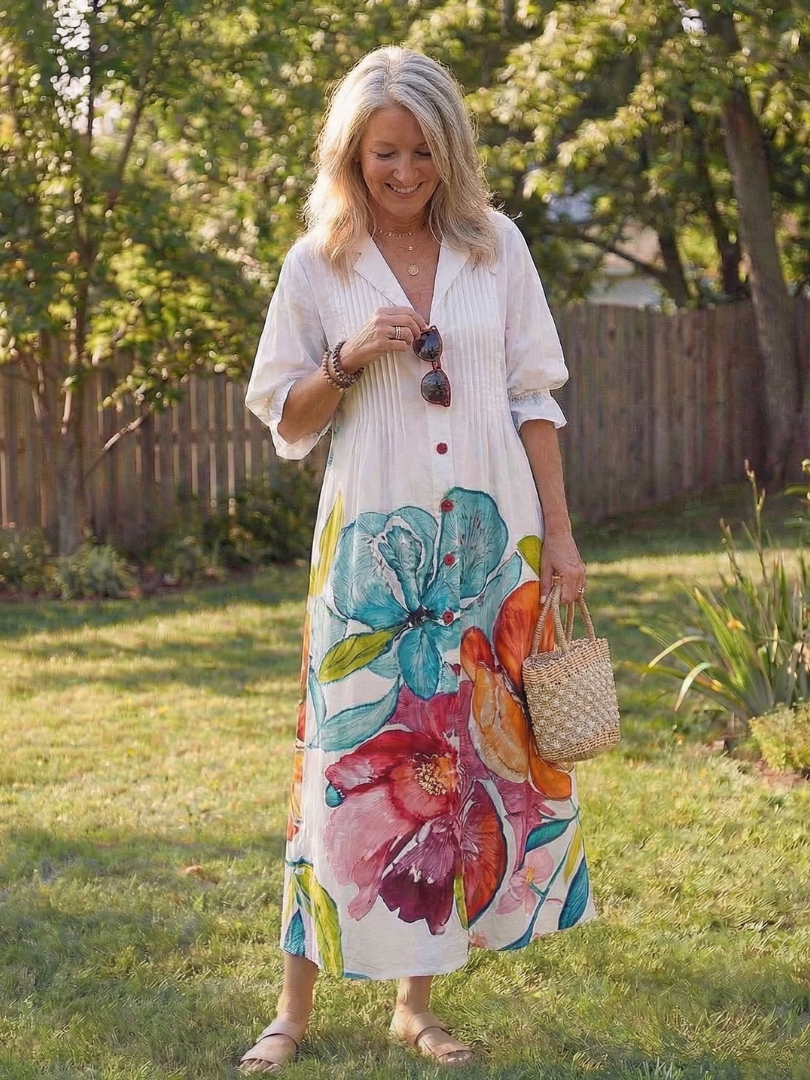 Vestido maxi mujer de tela ligera y corte fluido