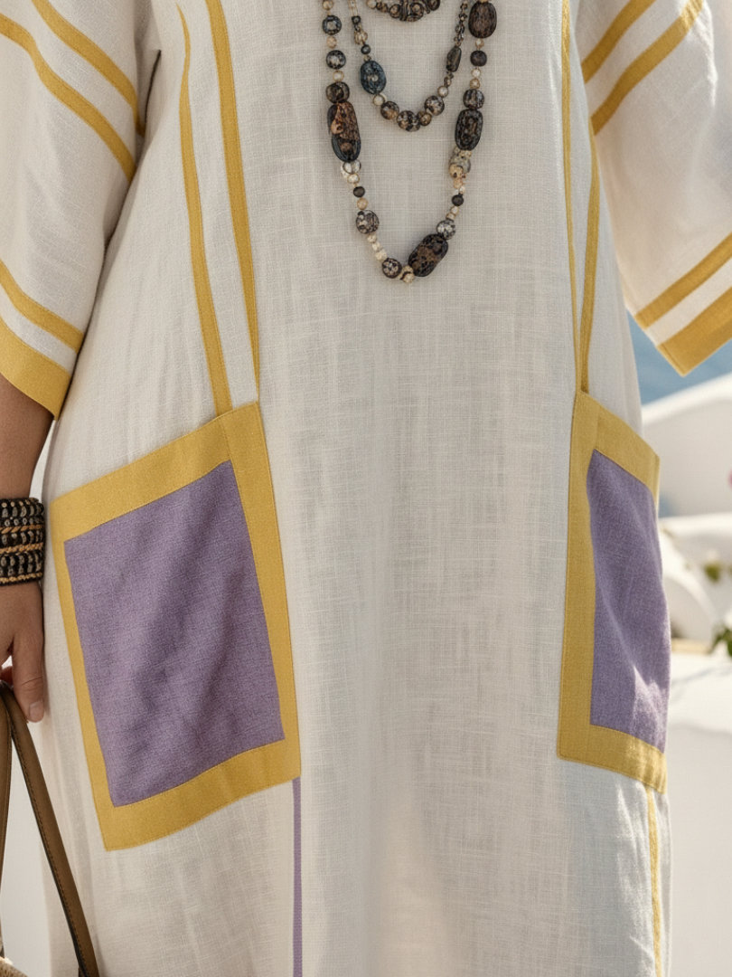 Vestido maxi mujer de tejido ligero cuello en v