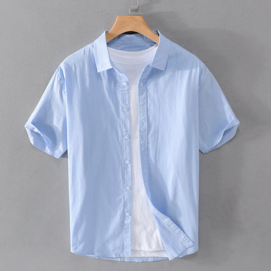 Camisa Hombre Algodón Manga Corta Cuello Rebatido Estampado - Mavetta