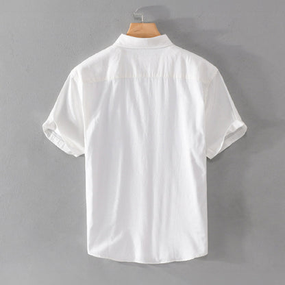 Camisa Hombre Algodón Manga Corta Cuello Rebatido Estampado