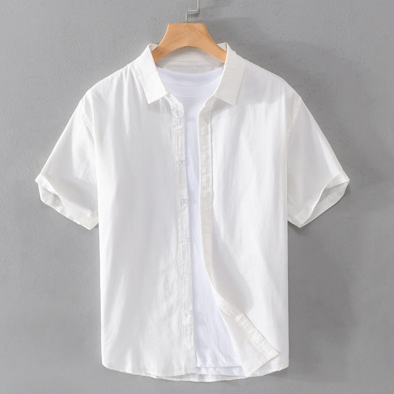 Camisa Hombre Algodón Manga Corta Cuello Rebatido Estampado