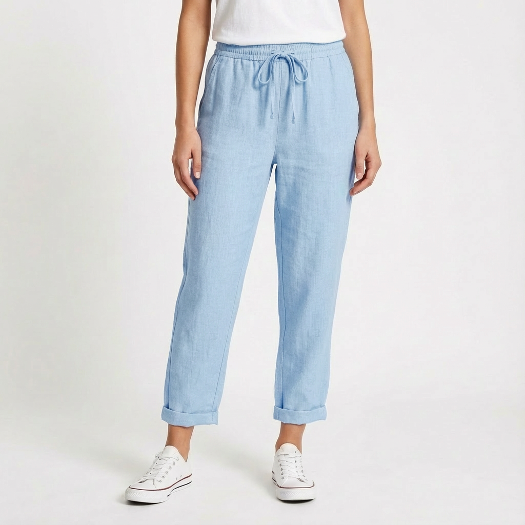 Pantalones Recortados Mujer con Cordón Ajustable