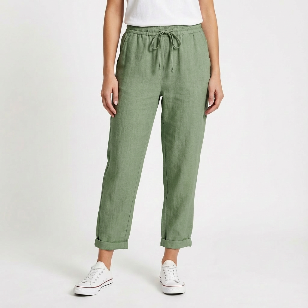 Pantalones Recortados Mujer con Cordón Ajustable