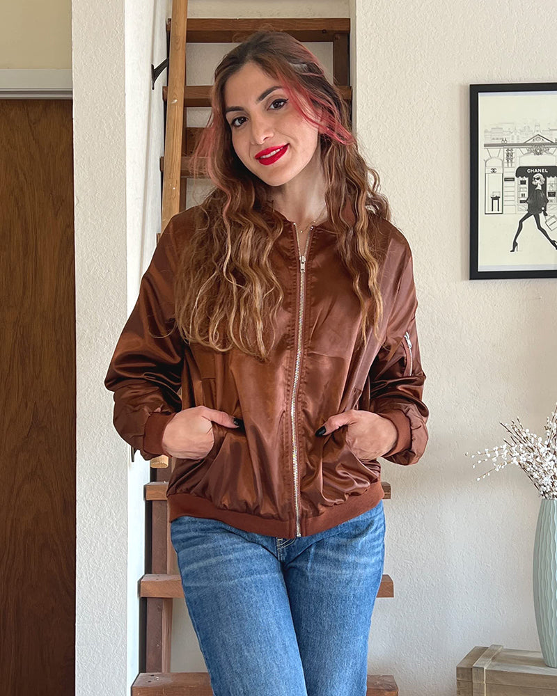 Cazadora Bomber Mujer Transpirable Corte Relajado