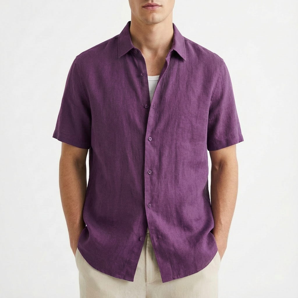 Camisa Casual Hombre Algodón Botones