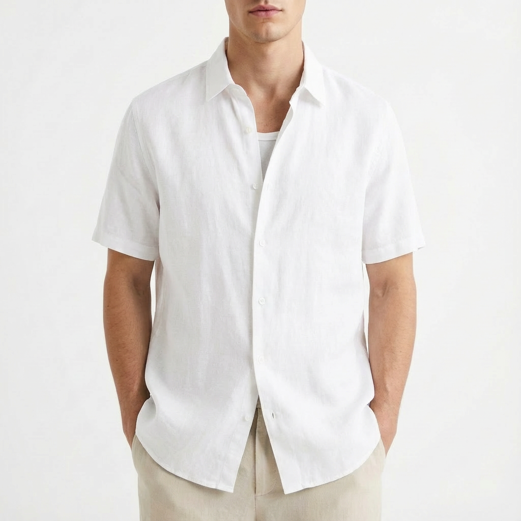 Camisa Casual Hombre Algodón Botones