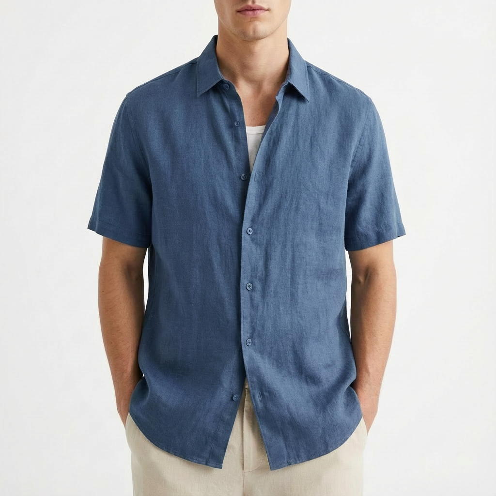Camisa Casual Hombre Algodón Botones