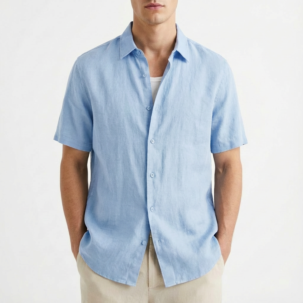 Camisa Casual Hombre Algodón Botones