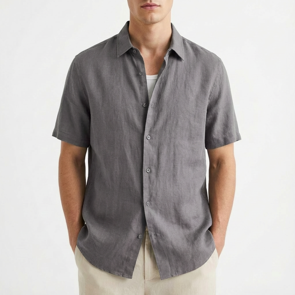 Camisa Casual Hombre Algodón Botones