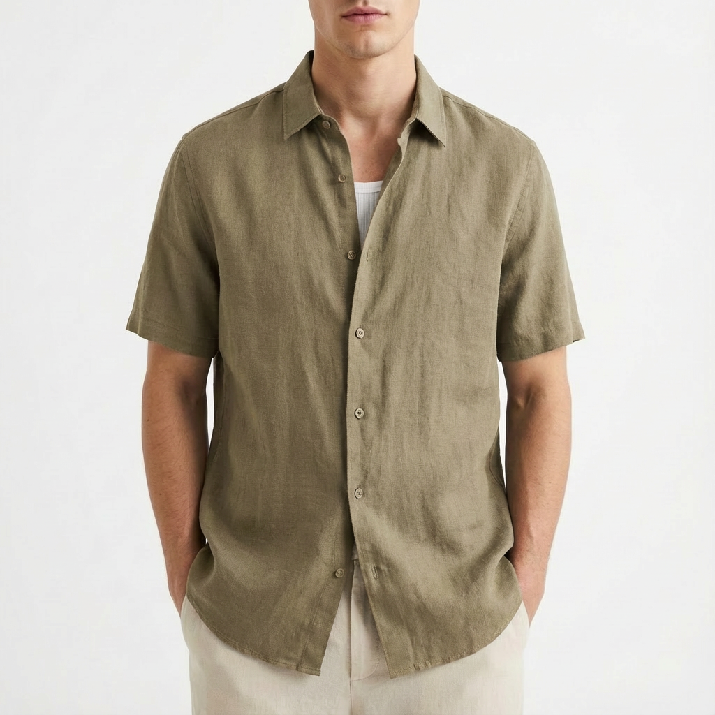 Camisa Casual Hombre Algodón Botones