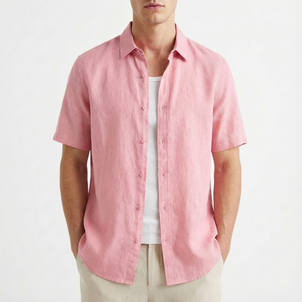 Camisa Casual Hombre Algodón Botones