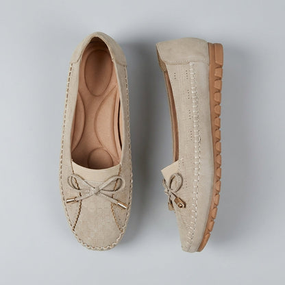 Mocasines Mujer Ortopédicos con Lazo y Perforaciones