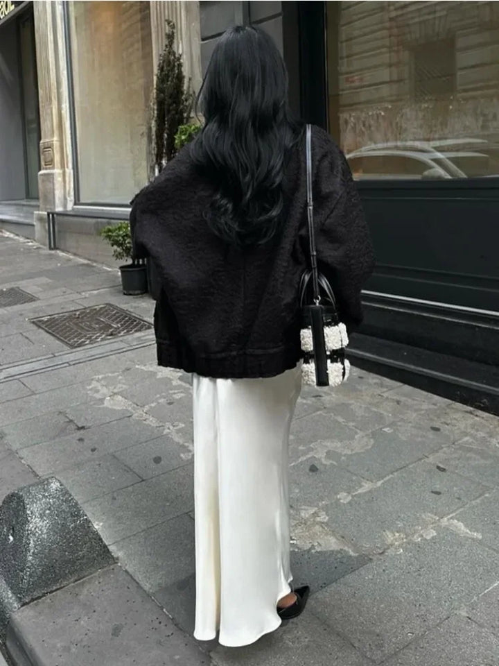 Falda larga Mujer Corte Estilizado Caída Fluida