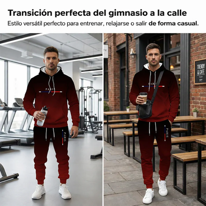 Conjunto deportivo hombre sudadera con capucha y pantalón jogger