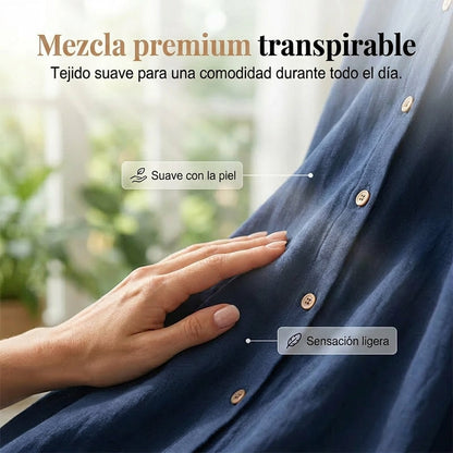 Vestido camisero mujer de manga corta