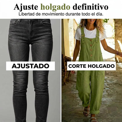 Mono mujer de tirantes con botones ajuste holgado