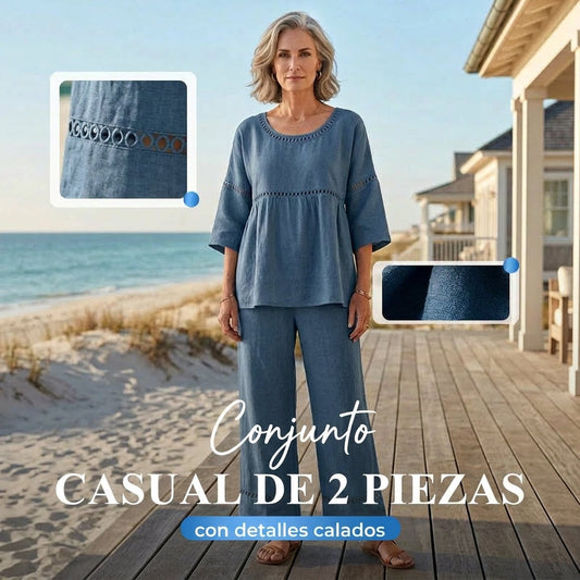 Conjunto Casual Mujer con Detalles Calados - Mavetta