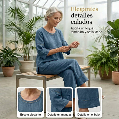 Conjunto Casual Mujer con Detalles Calados