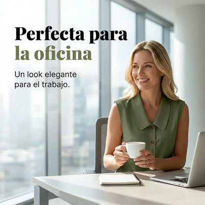 Blusa Mujer con Escote en V y Botones - Mavetta