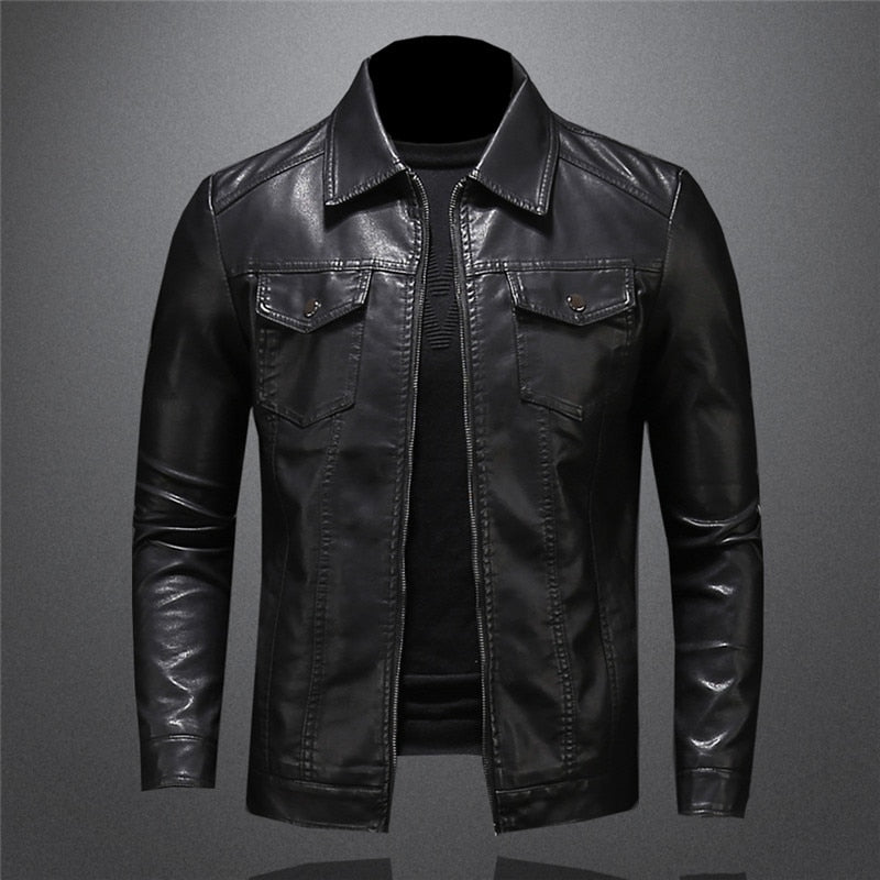 Chaqueta Hombre de Cuero Ajustada Clásica - Mavetta