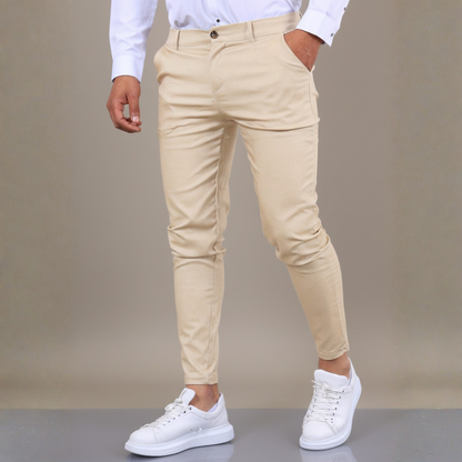 Pantalones Chinos Hombre Algodón Skinny Fit Tobillo Ajustado