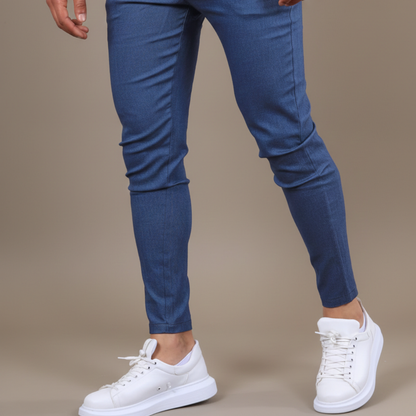 Pantalones Chinos Hombre Algodón Skinny Fit Tobillo Ajustado