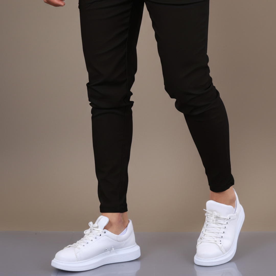 Pantalones Chinos Hombre Algodón Skinny Fit Tobillo Ajustado